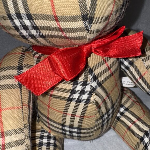 VINTAGE BURBERRY TEDDY BEAR PLUSH FRAGRANCE NOVA CHECK RARE FIND - Picture 3 of 7